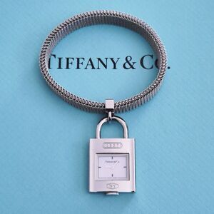 Tiffany & Co. 1837 Padlock Watch Stainless Steel Stretch Bracelet Wristwatch